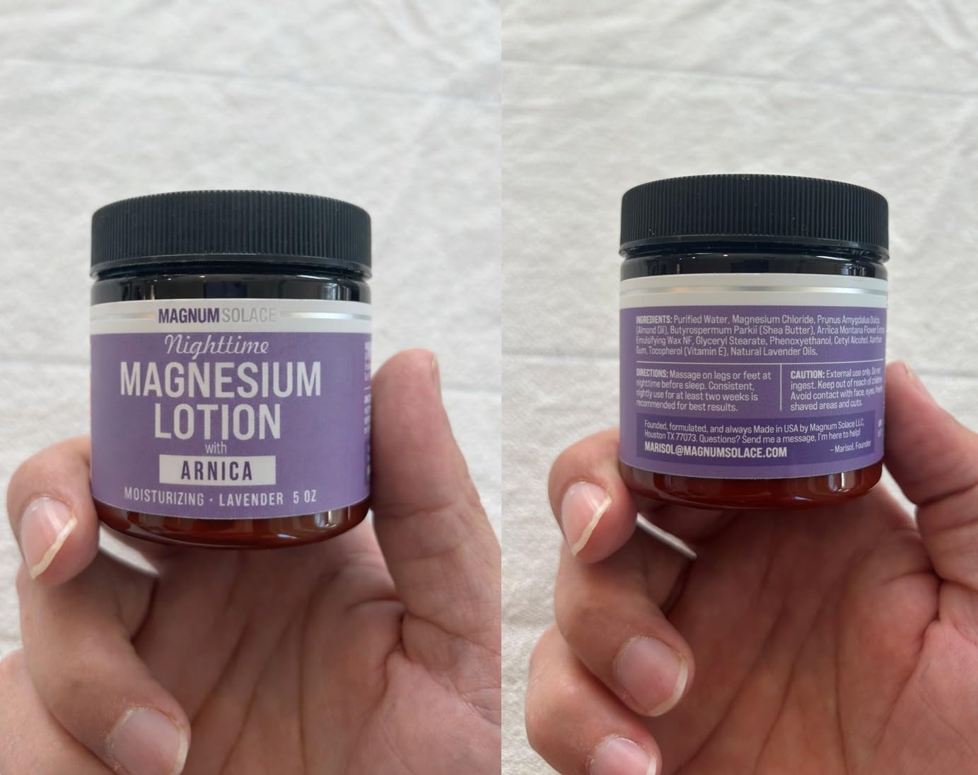 Magnum Solace Nighttime Magnesium Lotion with Arnica – Highly Concentr
