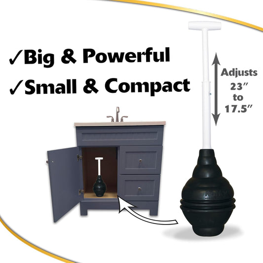 Korky BeehiveMAX Heavy Duty Toilet Plunger - Seals All Bowl Shapes β Powerful Clog Removal