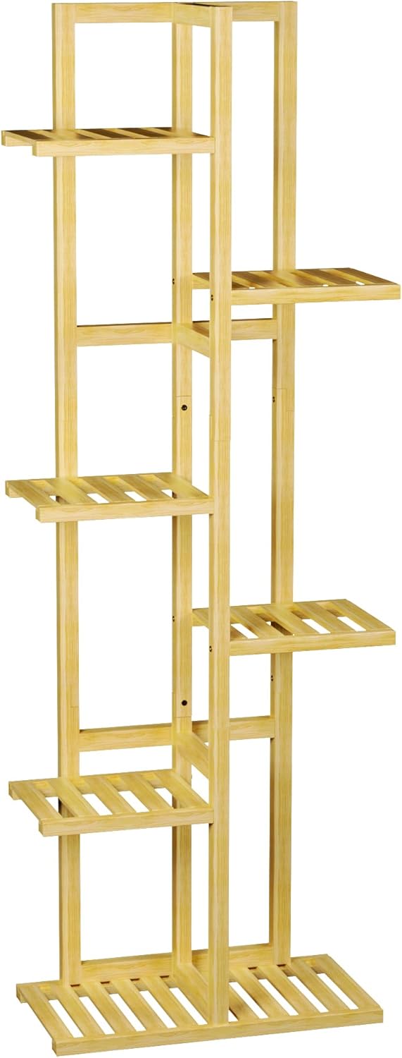 6 Tier Bamboo Plant Stand Indoor, Wood Tall Flower Holder Corner Tiere