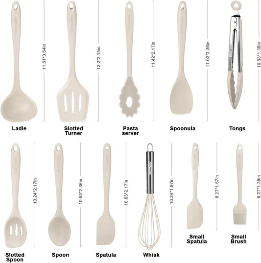 Kitchen Utensil Set - 11 Cooking Utensils - Colorful Silicone Kitchen