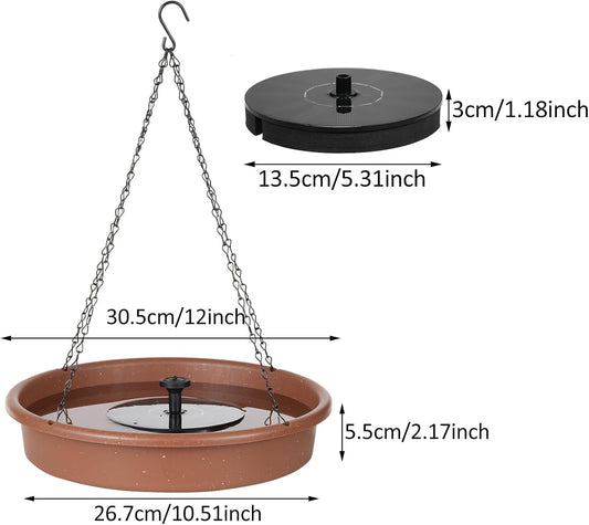 Garden Courtyard Bird Feeding Tray Port Set with Solar Fountain Pump