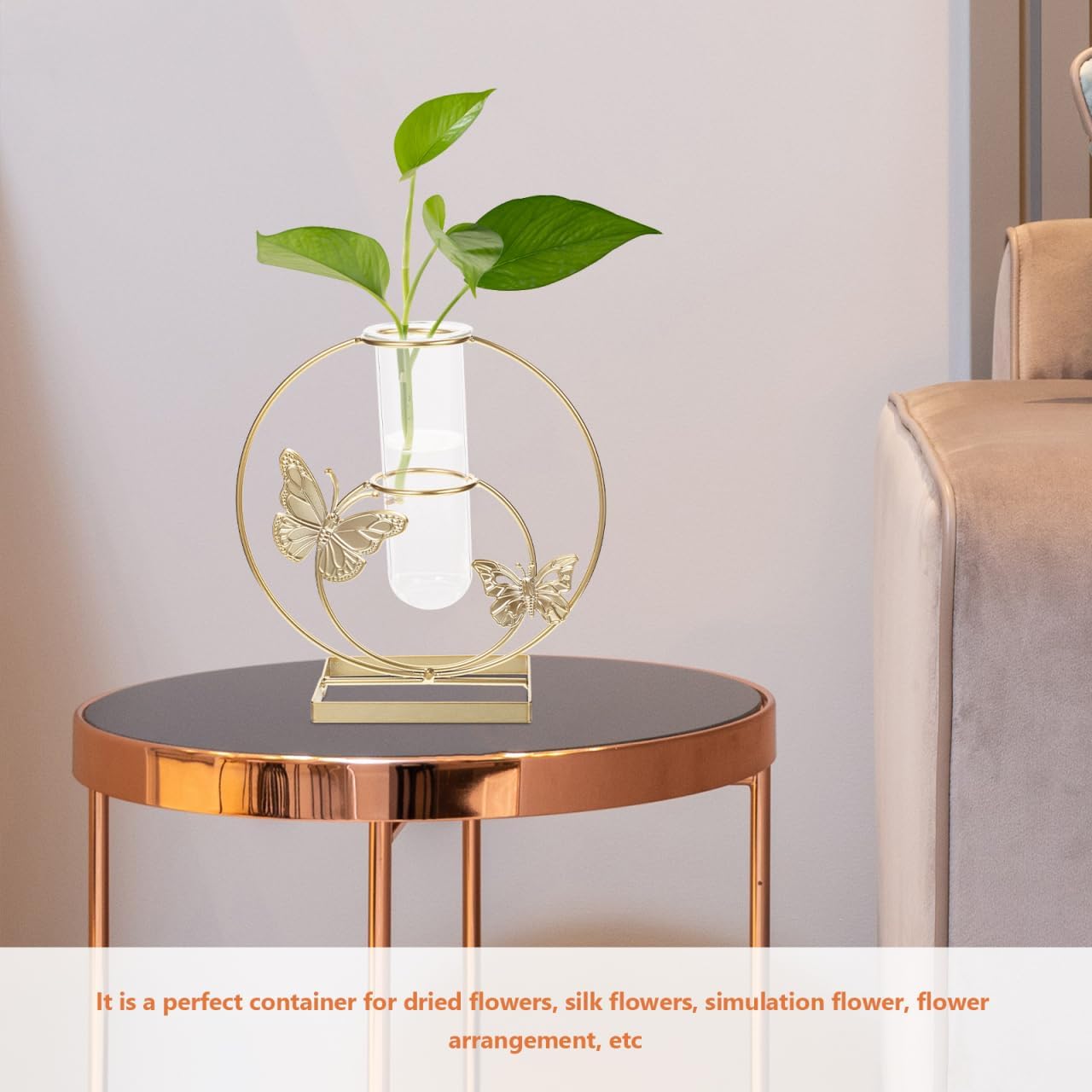 Hydroponic Flower Pot Clear Glass Vase with Butterfly Pattern 8.26X7.87X2.95In Decorative Desktop Planter for Home Wedding Party Centerpiece