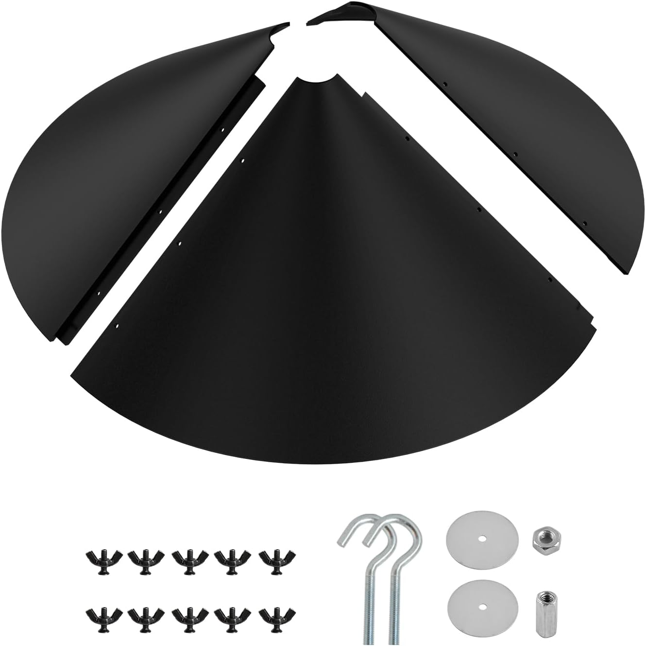 19 Inch Metal Squirrel Baffle for Bird Feeder, Hanging Baffles for Squirrel Proof Bird Feeders, Outdoor Cover Rain Guard, Rust Chew Proof Heavy Duty