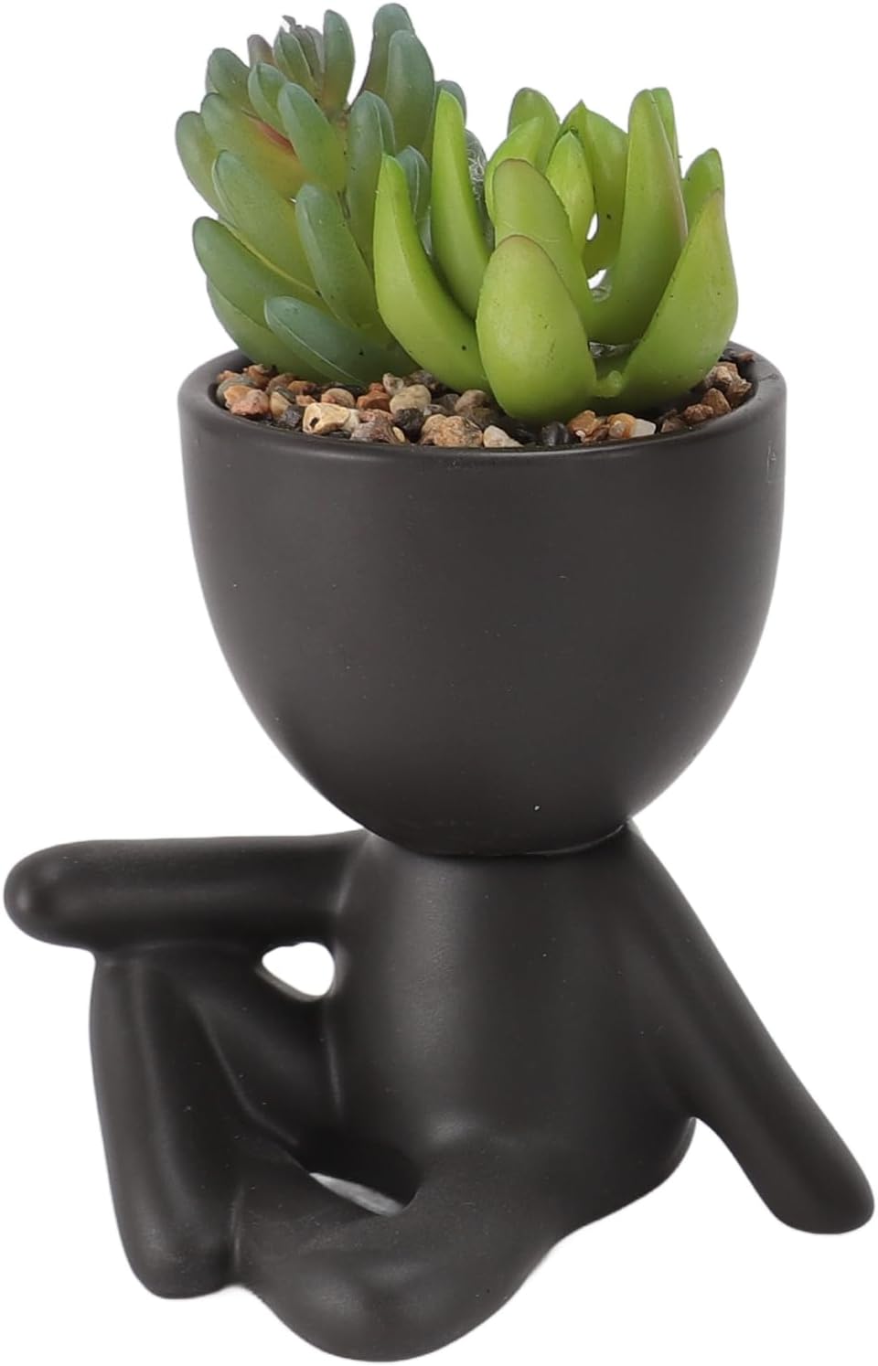 ZJchao Planter, Air Plants Office Plants Artificial Flower Pot Human Shaped Mini Fake Flower Pot Cute Desk Decor for Office, Home, Bathroom and Shelf