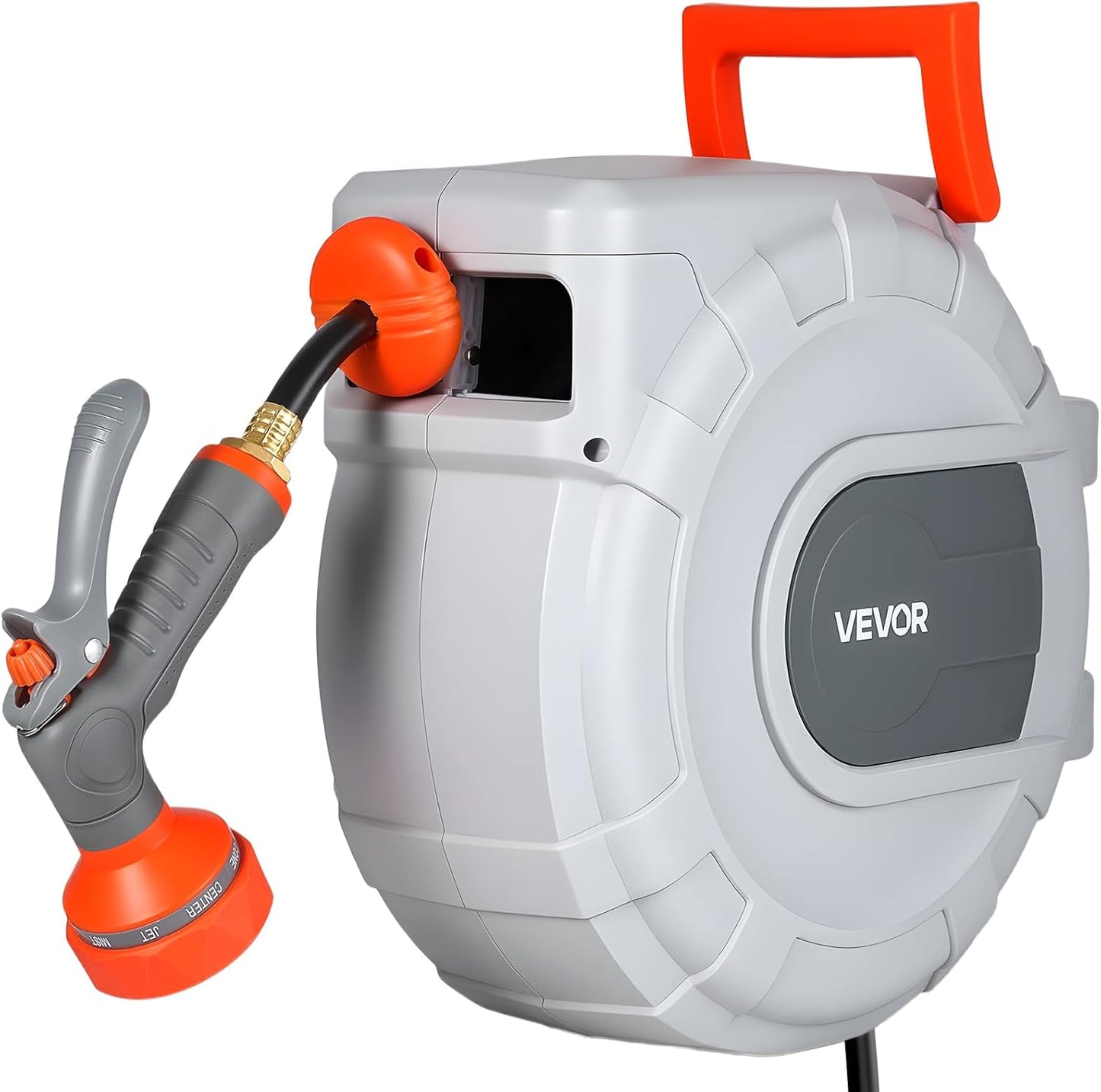 VEVOR Retractable Garden Hose Reel, 1/2 in x 50 ft, Wall Mounted Hose