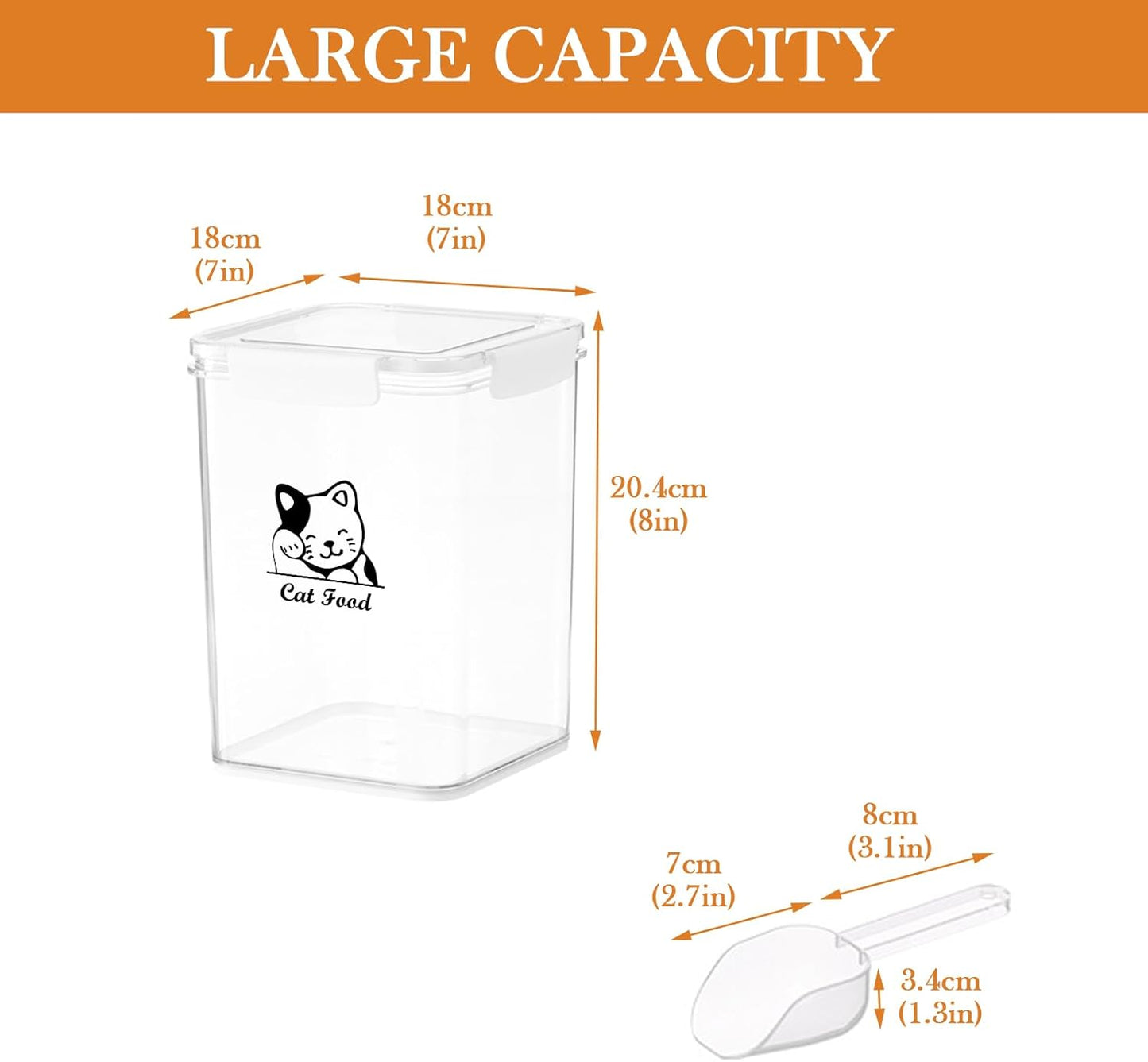 Cat Food Storage Container|Airtight Cat Food Container with Spoon |5.8