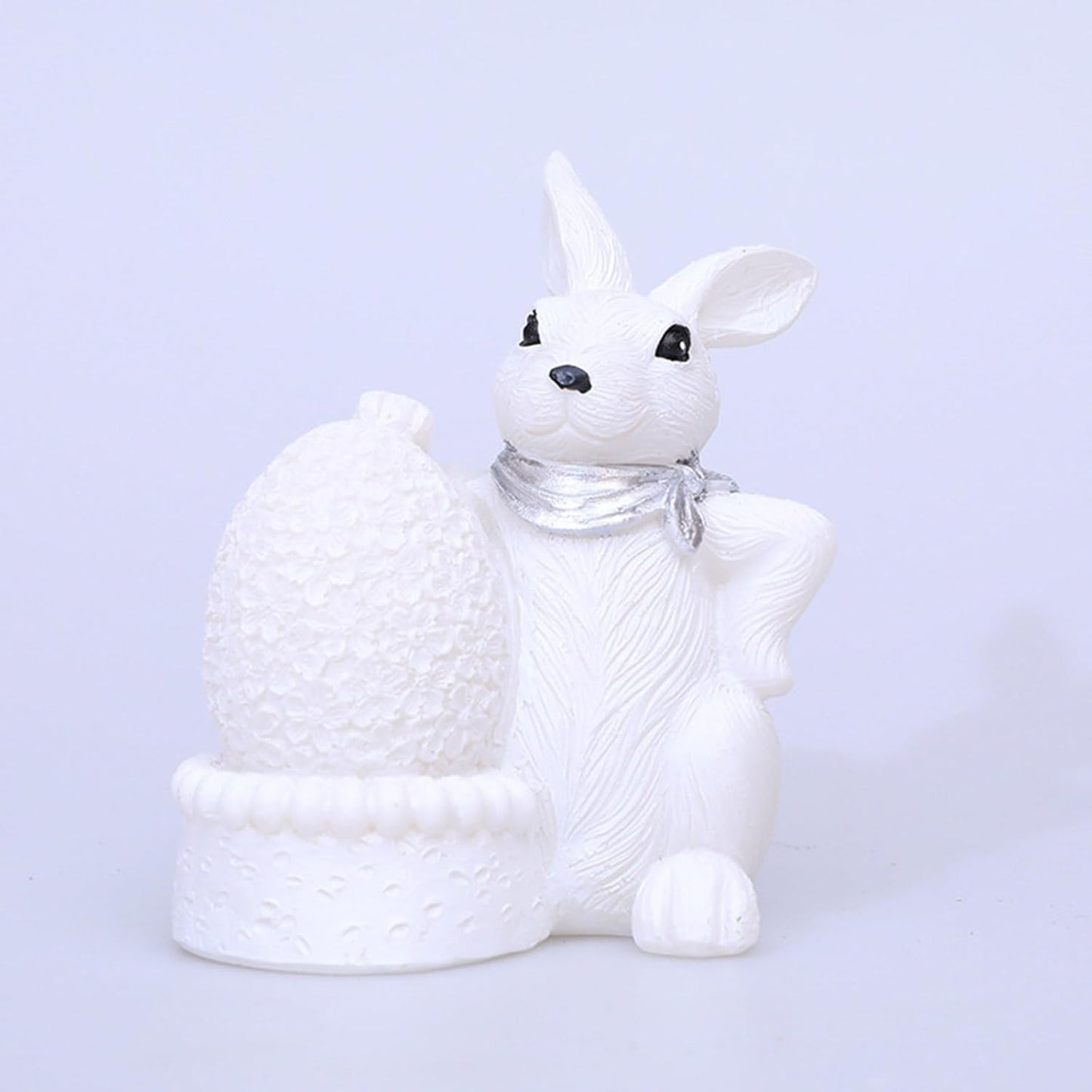 Solar Powereds Resins Rabbits and Eggs Garden Statue with LED Light for Outdoor Decoration and Easters