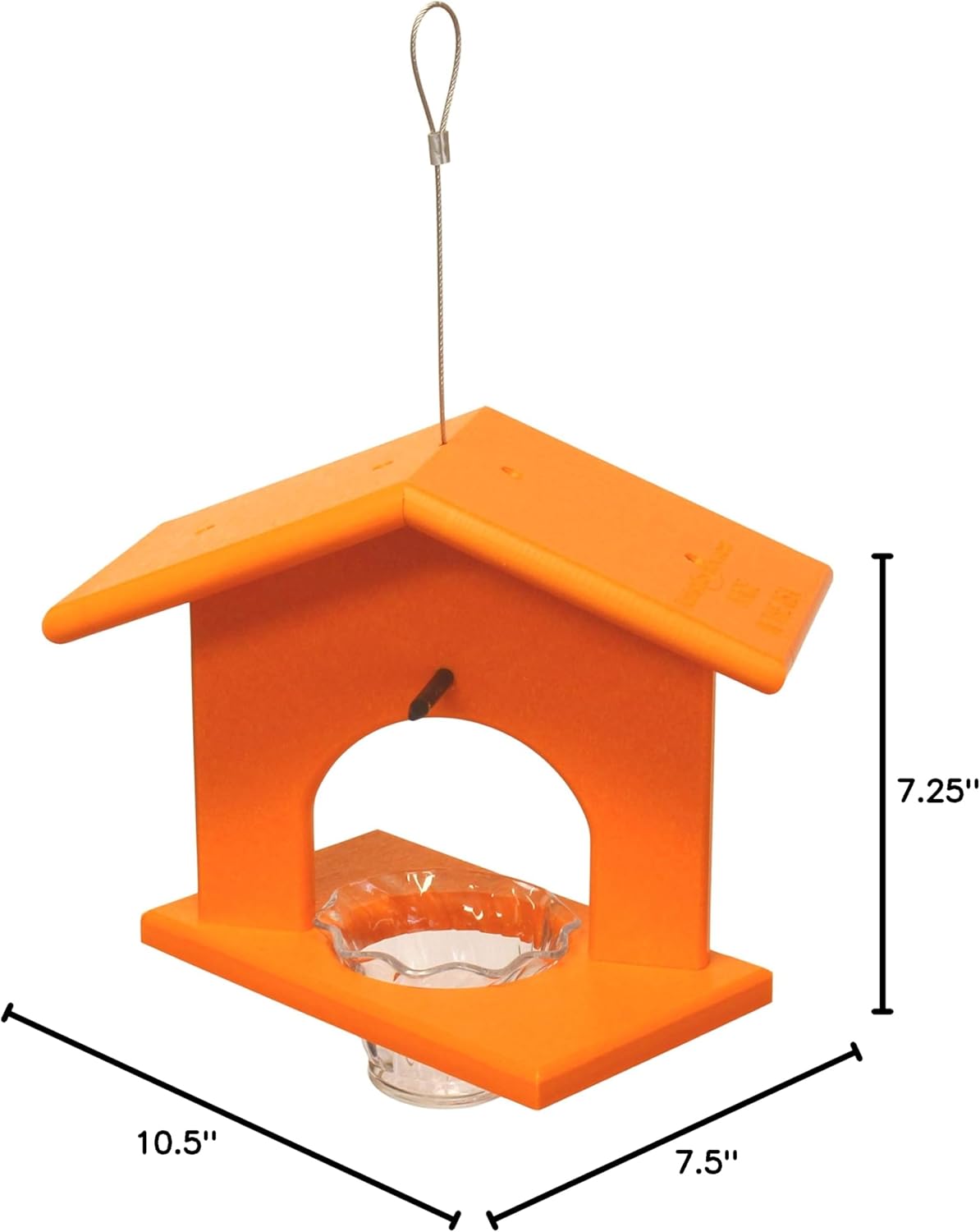 AmishToyBox.com Oriole Bird Feeder, Poly-Lumber Hanging Oriole Jelly Feeder (Orange)