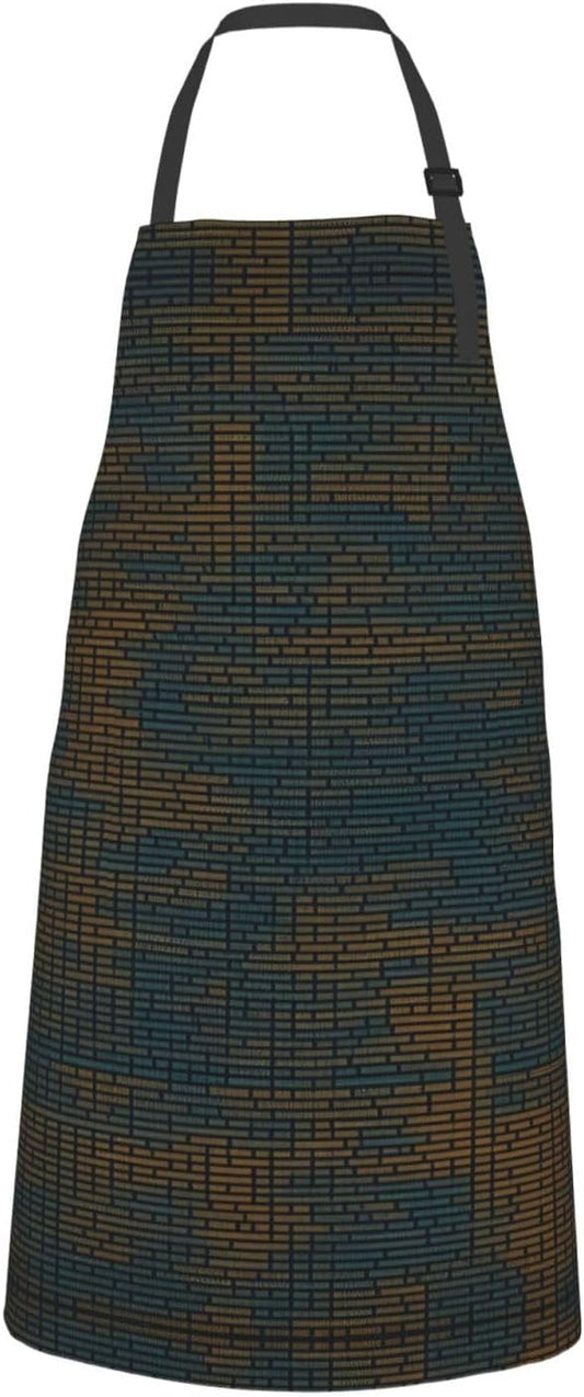Programming Code 1 print Waterproof chef's apron with pocket apron for kitchen cooking baking barbecue and gardening