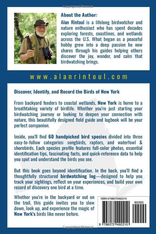 Birds of New York Field Guide and Logbook: An Essential Birdwatching Guide with Identification Tips for 60 Common Bird Species in New York