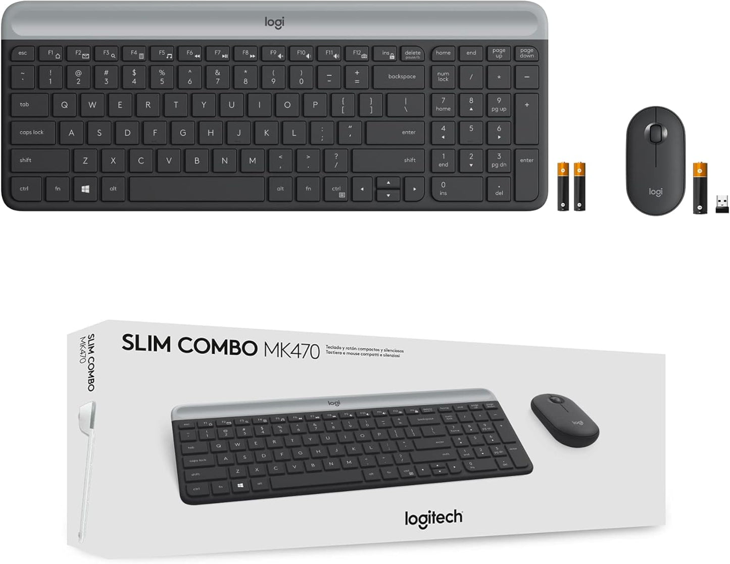 Logitech MK470 Slim Wireless Keyboard and Mouse Combo - Modern Compact