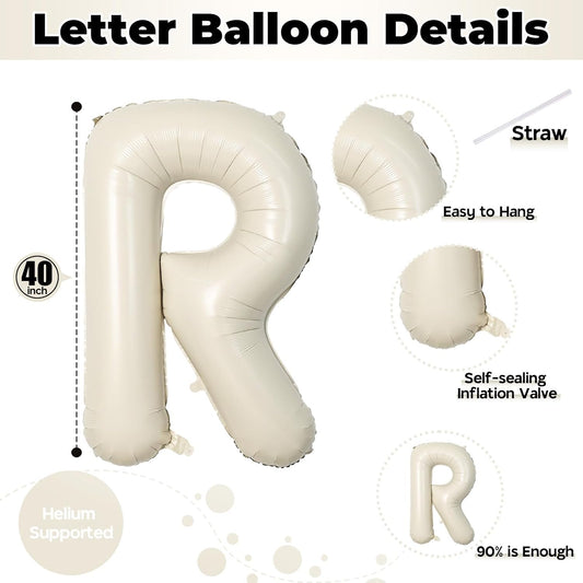 40 Inch Beige BRIDE Balloons Bachelorette for Bridal Shower, Cream White Sand Bride Mylar Foil Banner Letter Sign, Bridal Balloon Banner for Wedding Engagement Bride To Be Party Favors Decorations