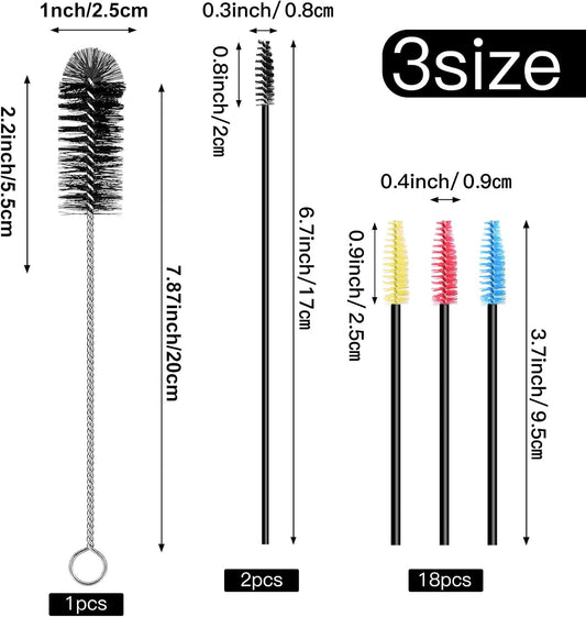 Hummingbird Feeder Cleaning Brushes Set, 21-Piece All-in-One Multi Size Tube Brushes with Stainless Steel Handle for Nectar Ports Cleaning