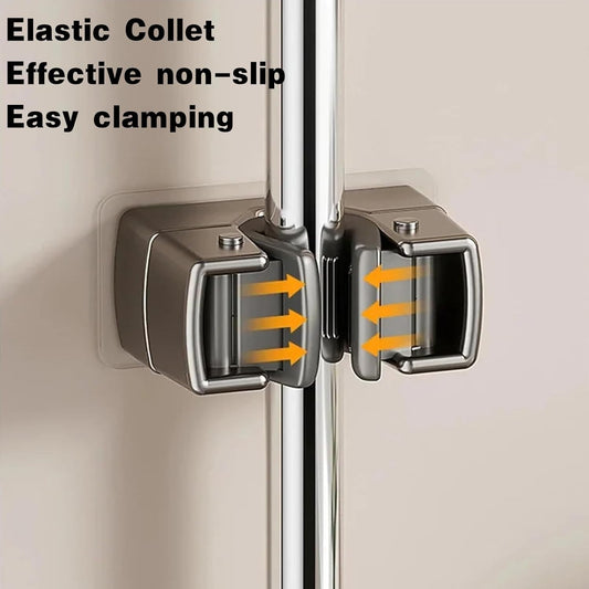 4 Pack Broom Holder Wall Mount,Self Adhesive Anti-Slip Mop and Broom H