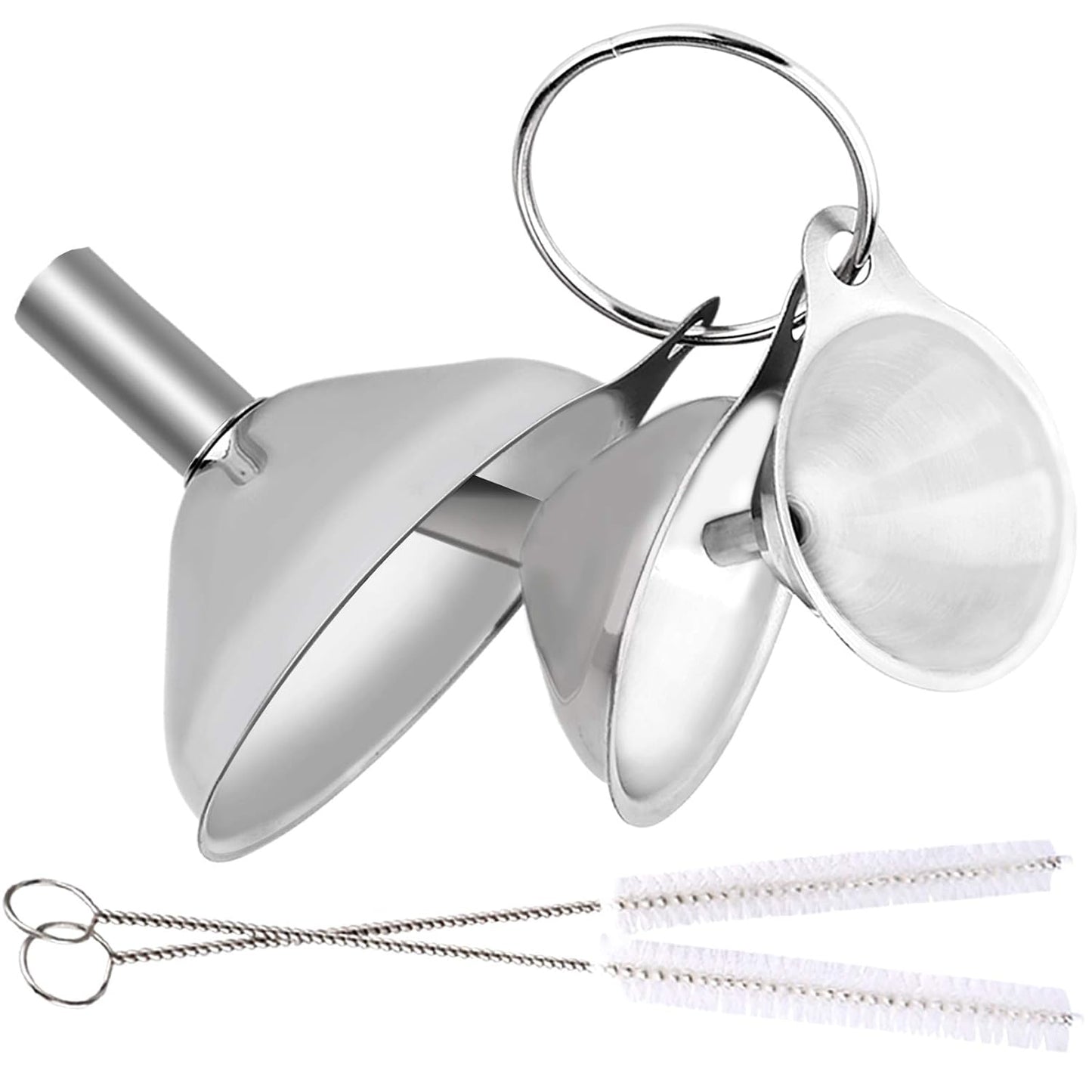Metal Stainless Steel Funnel, Large Medium Small Funnel Set of 3, Food