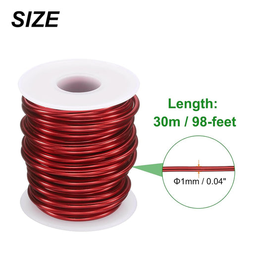 HARFINGTON Bonsai Wire Anodized Aluminum Training Wire Roll 3mm/9 Gauge 33ft Length Bendable Bonsai Tree Wire for Garden, Horticulture, Landscape, Planting, Red