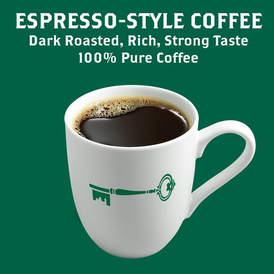Cafe La Llave Dark Roast Ground Espresso Coffee, 10 oz Can – Authentic Cuban-Style, Rich Bold Strong Flavor – Intensely Aromatic Brew