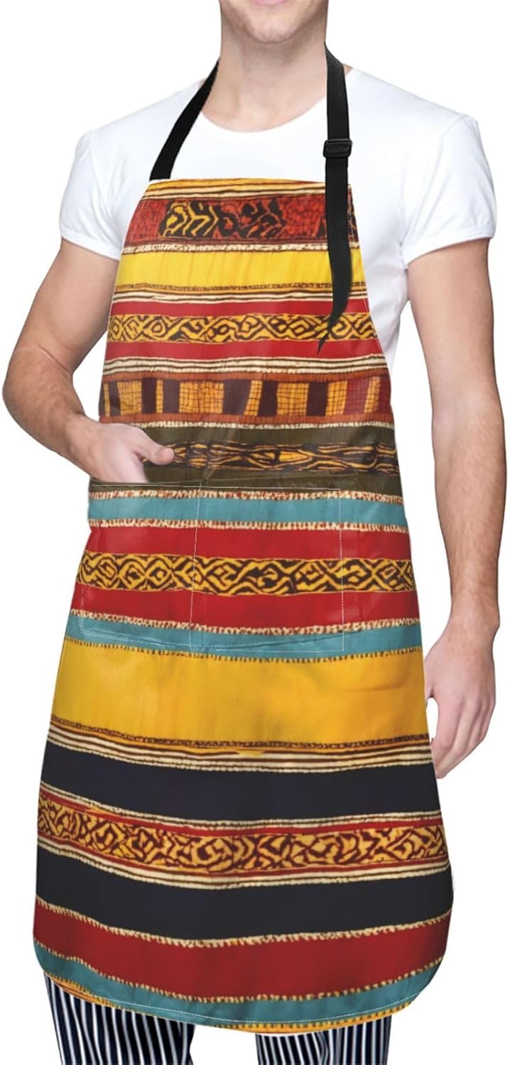 Native American Pattern print Waterproof chef's apron with pocket apron for kitchen cooking baking barbecue and gardening