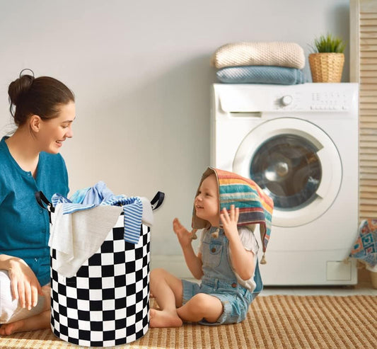 HIYAGON Boys Laundry Basket hamper Kids Hamper Car Toy Organizer Bins for Room Decor,Gift Basket for Bedroom(Racing Flag)