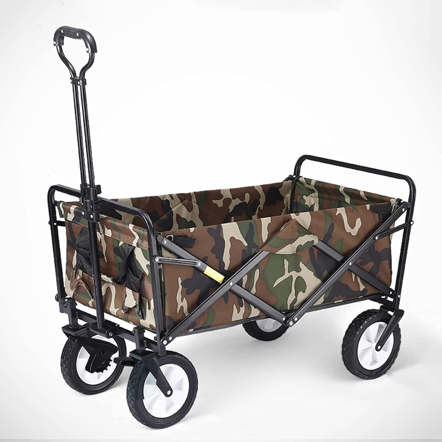 Portable Camping Cart,Foldable Wagon Beach Trolley Garden Portable Hand Cart Folding Outdoor Utility Wagon Picnic Camping Cart with Cup Holders for Camping Grocery Sp