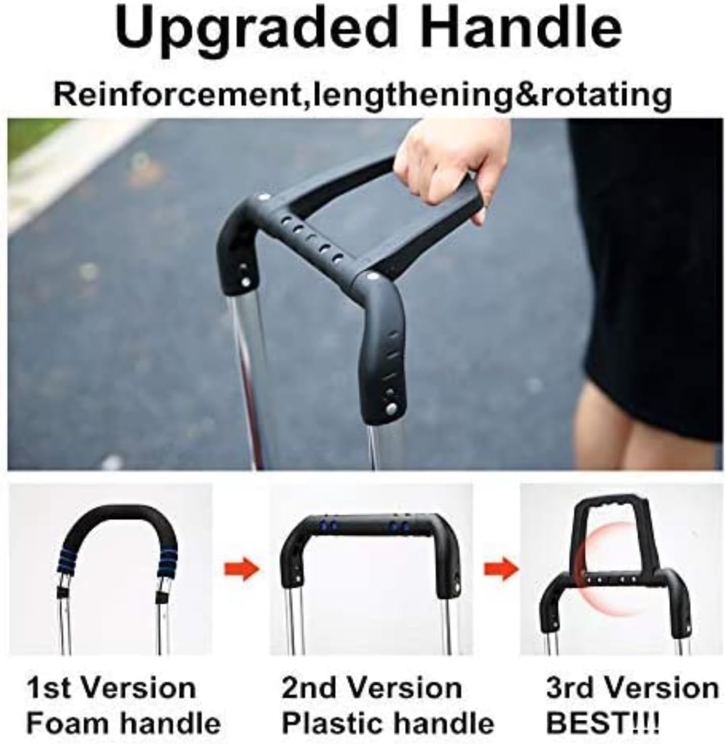 HBJWOV Foldable Shopping Cart Portable Grocery Cart Utility Lightweight Stair Climbing Shopping Carts with Rolling Swivel Wheel