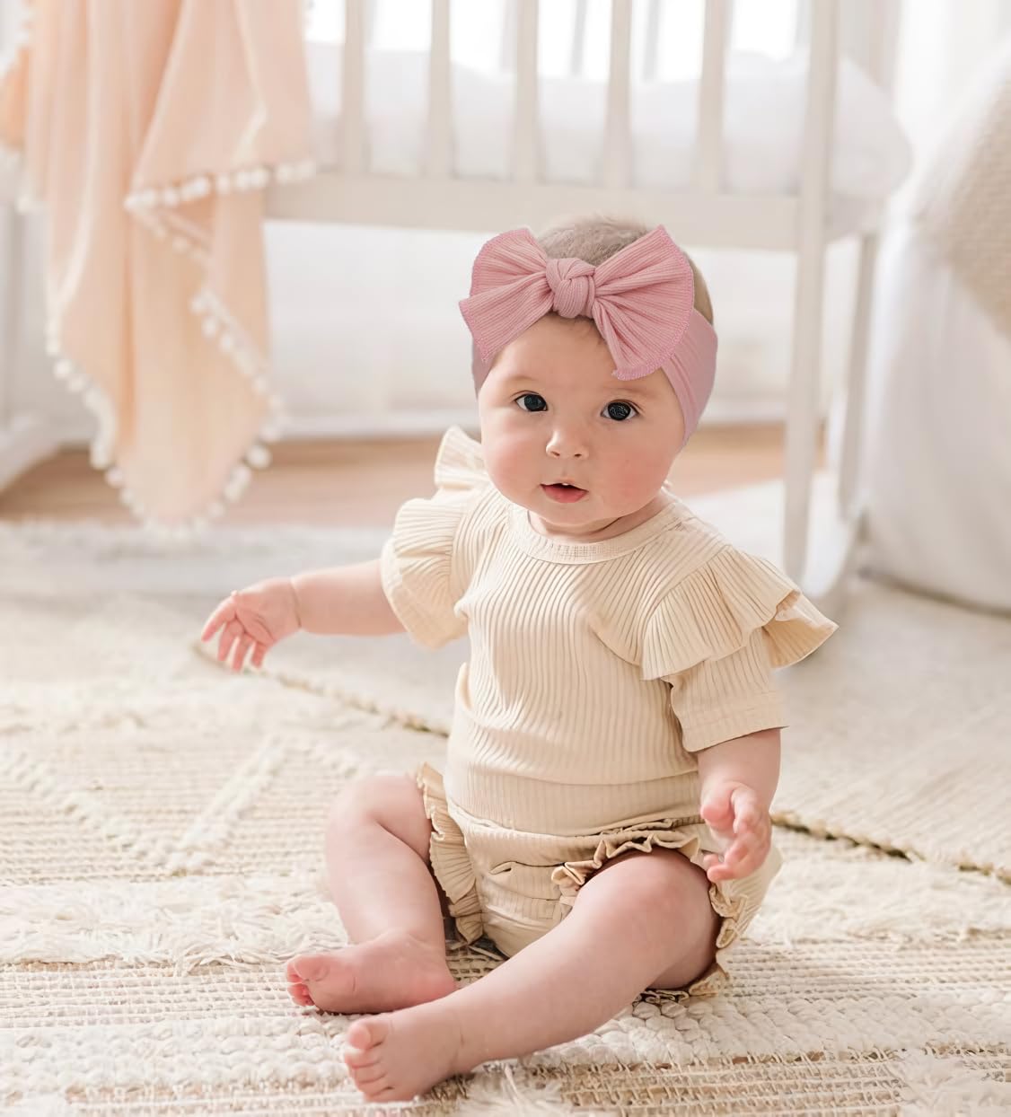 CÉLLOT 10 Colors Super Stretchy Soft Knot Baby Girl Headbands with Hai