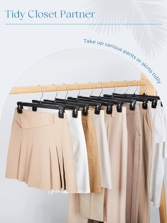Smartor Pants Hangers - 30 Pack, Black Clips Hangers with 360Β° Hooks, Shorts Hanger with Strong Clamps, Dress, Heavy Duty as Trousers, Skirt, Jeans, Towel and Bottom Clothes -12 Inch