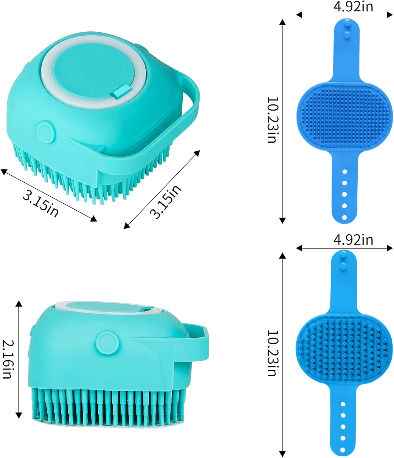 Comotech 6PCS Dog Bath Brush & Dog Toothbrush | Adjustable Handle Sham