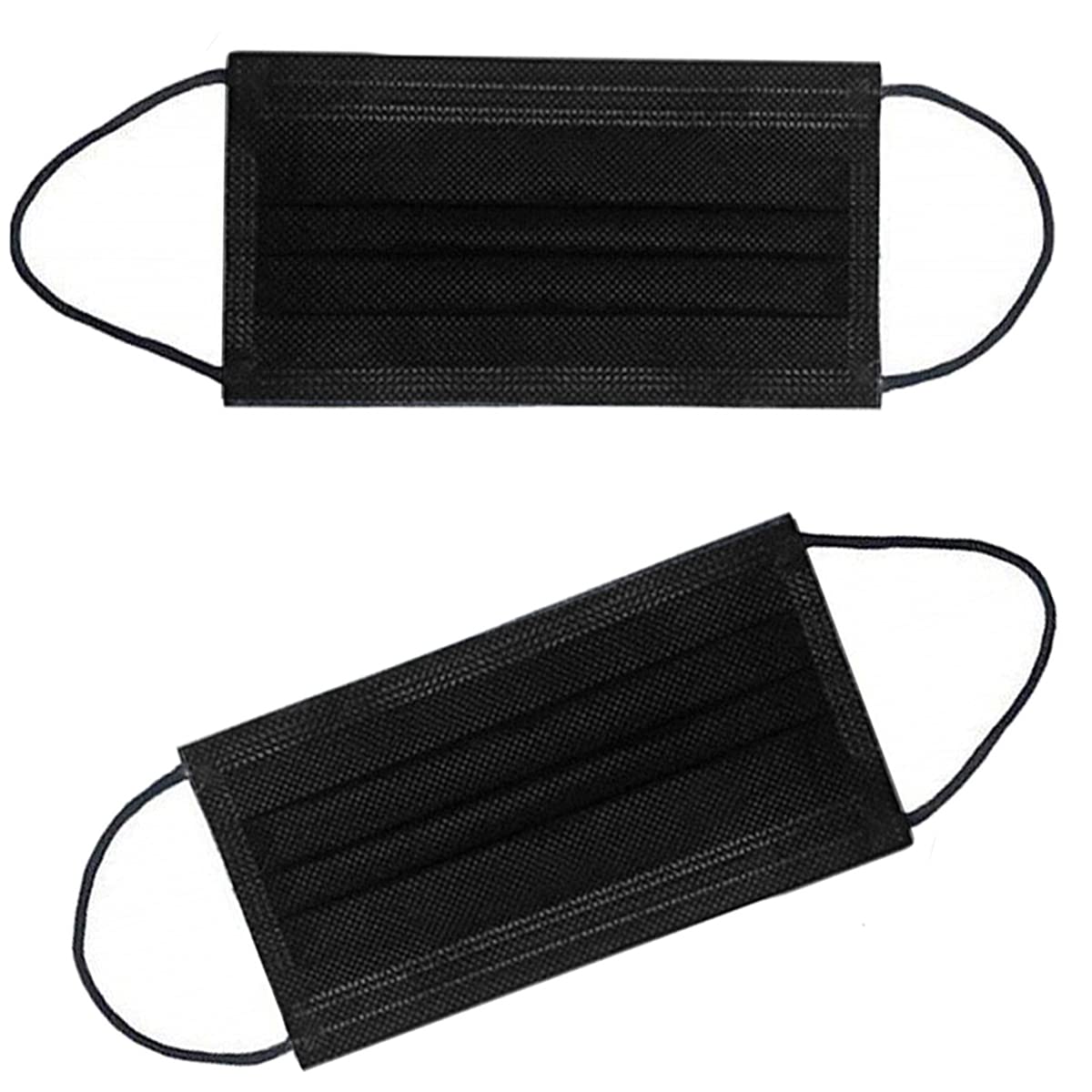 NNPCBT 100PCS 3 Ply Black Disposable Face Mask Filter Protection Face