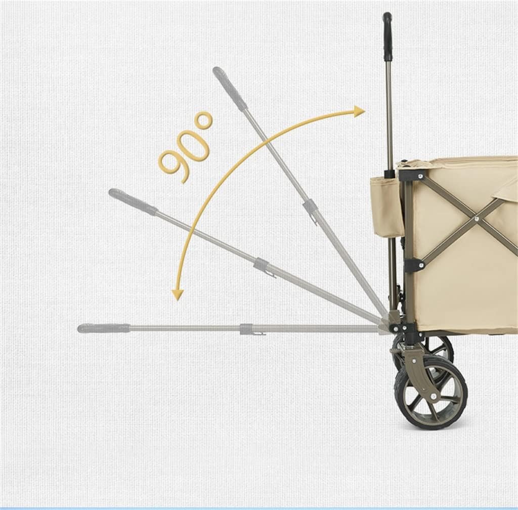 JSEIAJB Camping Cart 80L Folding Trolley Portable Ultralight Shopping Pushcart Outdoor Picnic Beach Wagon Trailer Car
