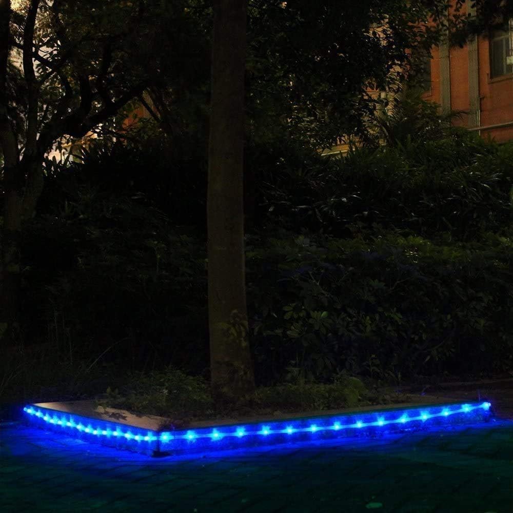 Solar Rope Lights, Solar Rope Lights with Remote Control, 100 LEDs 39ft Waterproof Outdoor String Lights,8 Modes, Fence, Party, Wedding Decoration (Blue)