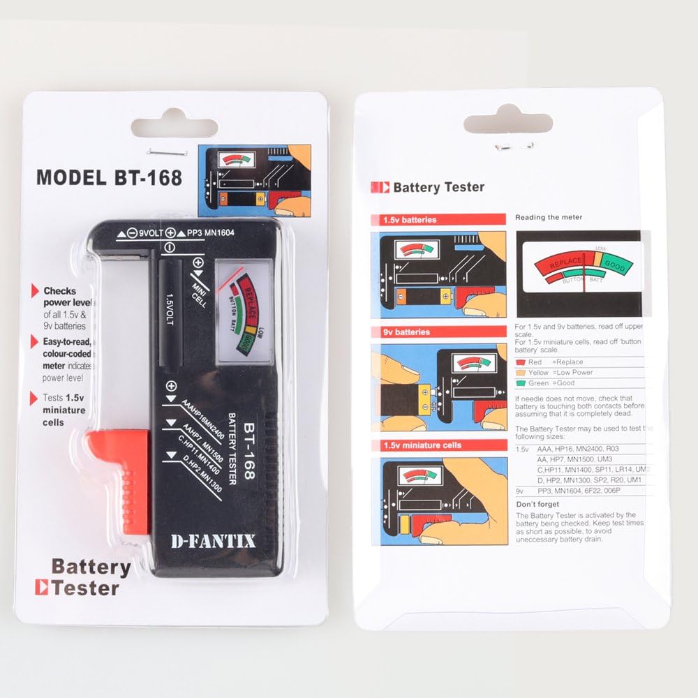 D-FantiX Battery Tester, Universal Battery Checker Small Battery Teste