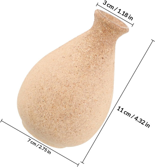 PRETYZOOM Wooden Flower Vase DIY Unfinished Small Wooden Planter Pot Home Ornament Rustic Hand-Painted Vase for Wedding Party Indoor DΓ©cor