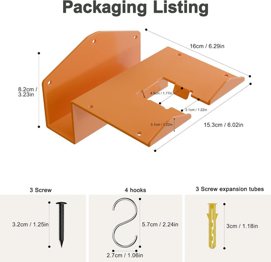 Heavy-Duty Metal Weedeater Rack & Garden Tool Hanger Set, Easy to Install & Durable, Weed Eater Hanger for Wall and Garden Tools, Space-Saving Storage for Garage, Shed