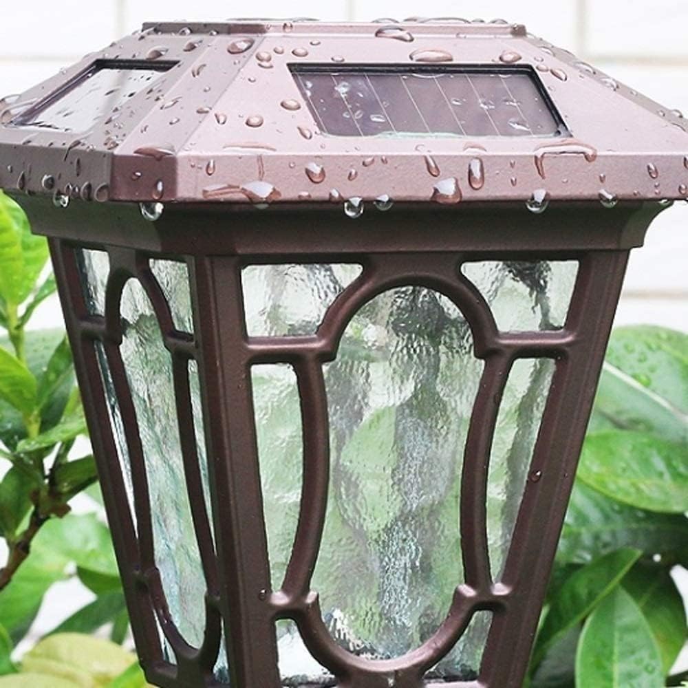 Post Lights Outdoor Garden Lights Deck Lighting Vintage Solar Column Headlight Waterproof Garden Wall Outdoor LED Bright Wall Lighting European Garden Street Light Post Floor Column Lamps