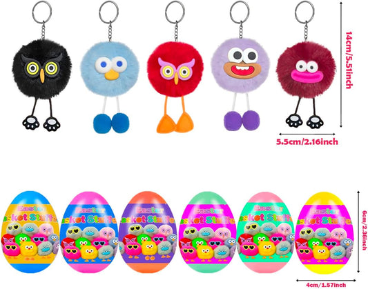 24 Pcs PreFilled Easter Eggs with Plush Toys Keychain Decoration Stuffed Toy Great for Kids Boys Girls Easter Basket Stuffers Party Favors Easter Egg Fillers Hunt (Easter)