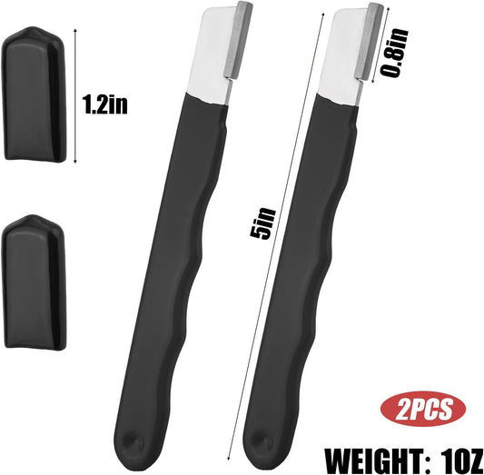 2 Pcs Garden Tool Sharpener, Multipurpose Usage Knife Sharpener Premium Wolfram Steel Portable Pocket Blade Sharpener for Pruning Shears Axe Hatchets Scissors Sickle Fence Shears(Black)
