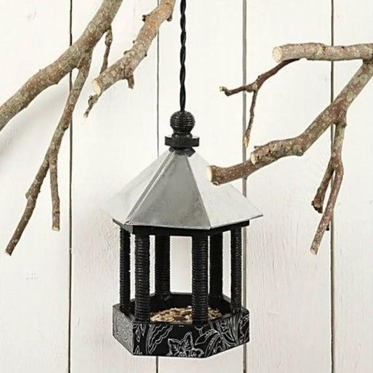 Creativ 22 x 18 x 16.5 cm 1-Piece Wooden Hexagonal Bird Table with Zinc Roof Pine