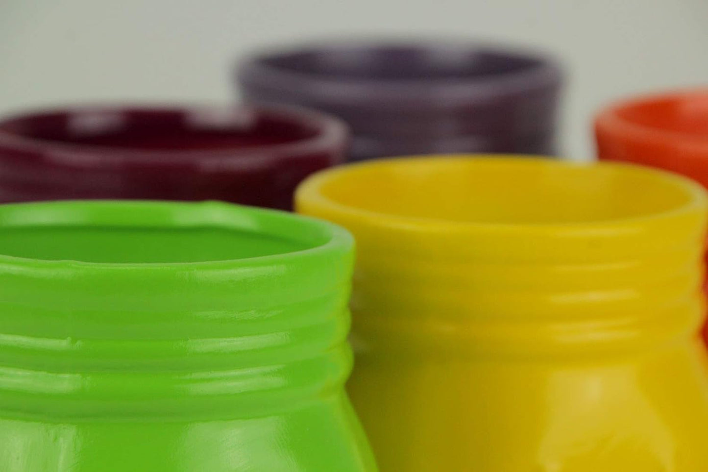 Bright and Colorful Ceramic Mason Jar Planters Set of 5