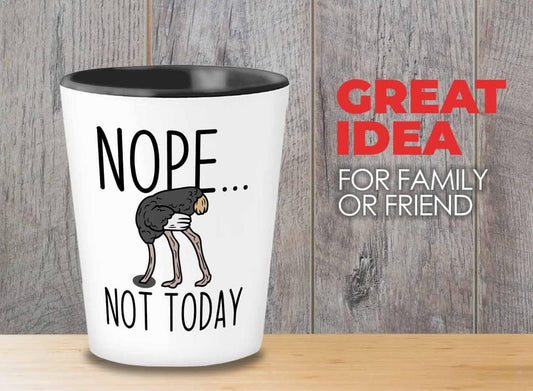 Bird Lover Shot Glass 1.5oz - Nope not today - Hummingbird Nest Cage Parrot Dad Gardening Outdoor Birdwatcher Feeder