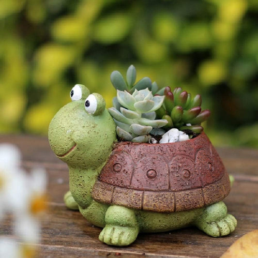 Turtle Planter for Small Plants, Bonsai, Cactus Planter, Mini Succulent Plant Pot Turtle Gift,Set of 2