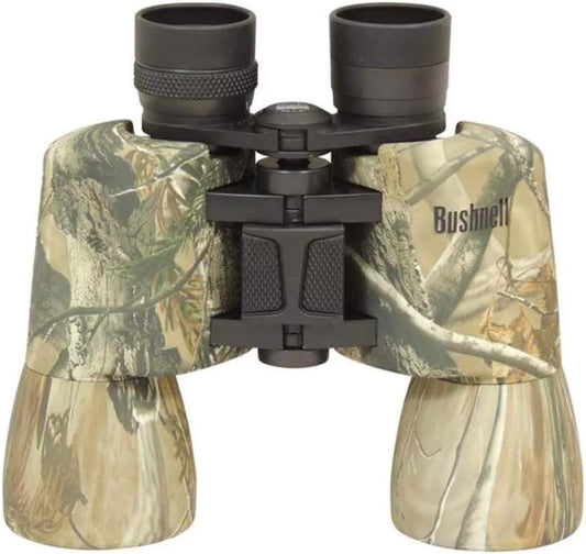 Bushnell PowerView 10x50mm Porro Prism Instafocus Binoculars – Realtree AP Camo, Ideal for Hunting, Birding, Hiking & Outdoor Adventures
