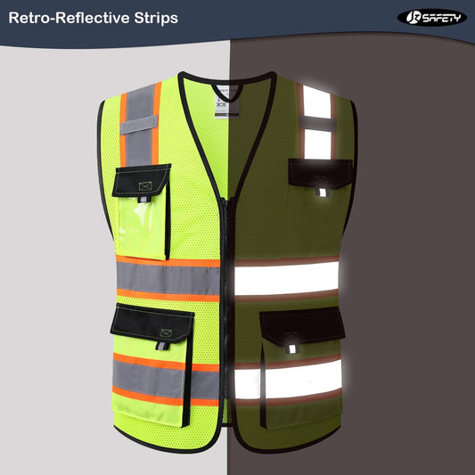 JKSafety Hi Vis Reflective Safety Vests for Men Women High Visibility