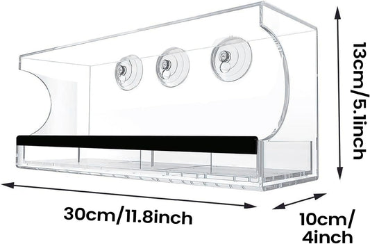 Bird Feeder Suction Cup Window – Spill-Proof Food Box | Acrylic Detachable Clear Window Bird Feeder for Indoor Viewing, Deck, Patio, Balcony, Kids' Observation, Garden, Home, Birds