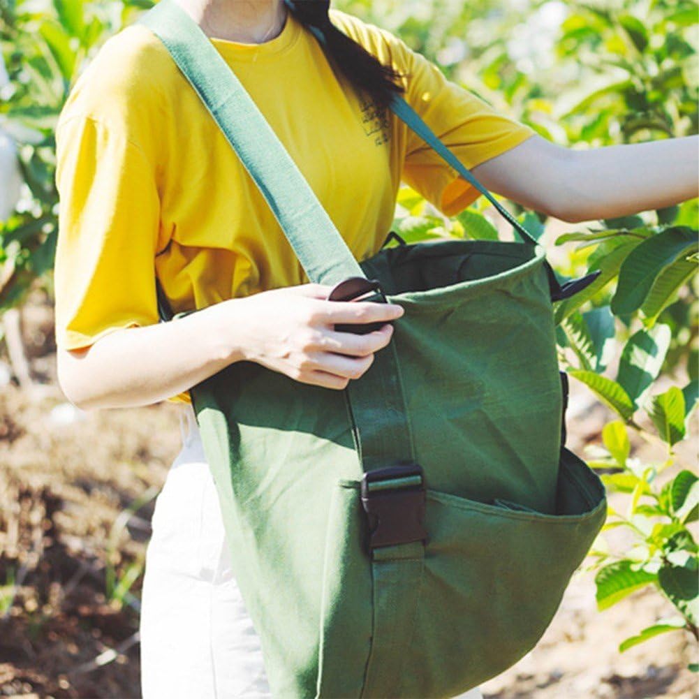 Fruit Picking Bag Harvest Apron for Garden Adjustable Vegetable Picking Bag Harvest Pouch Canvas Gathering Tote Bag
