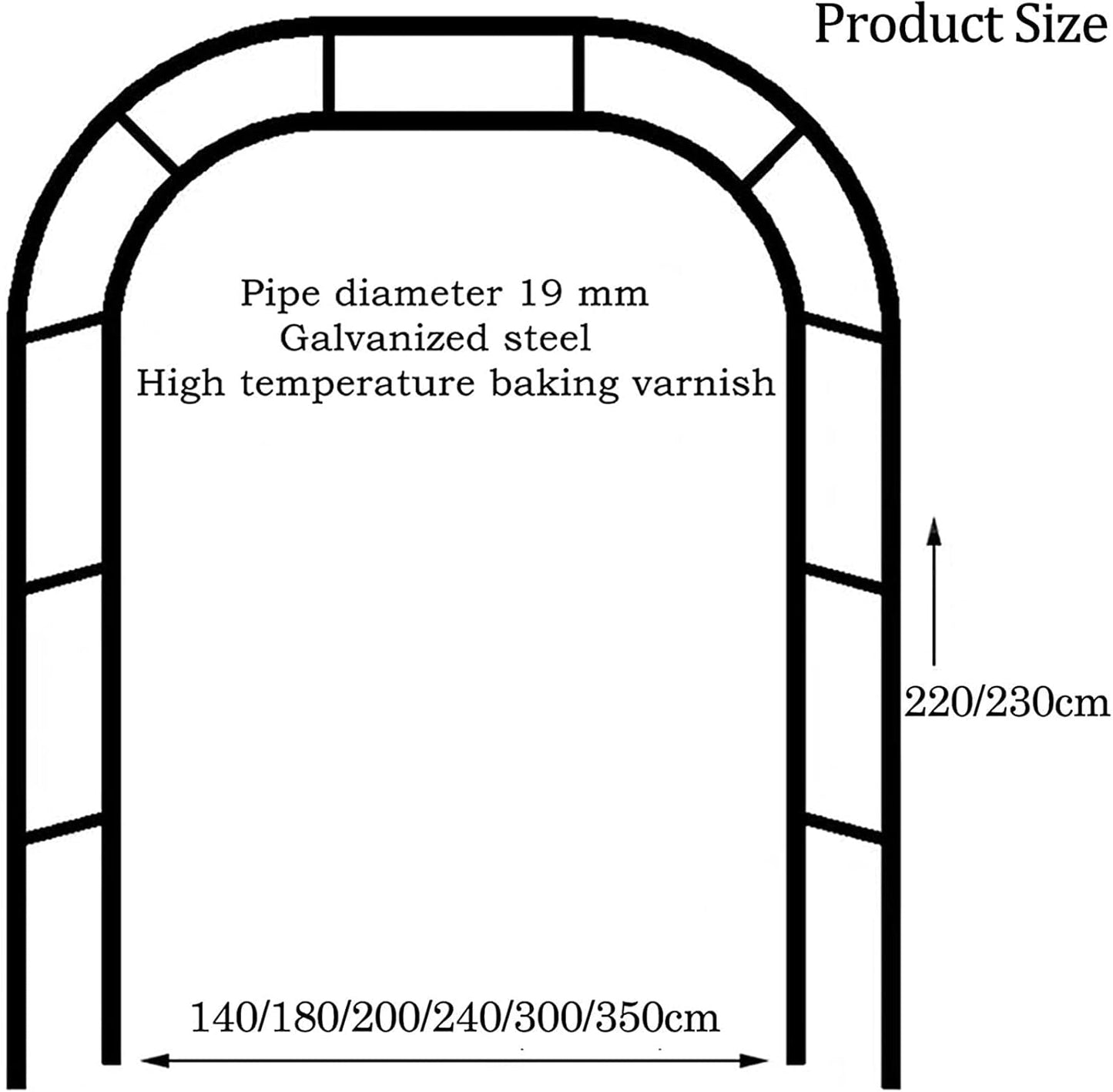 Metal Garden Arch Pergola for Climbing Plants, Trellis Support for Roses, Indoor/Outdoor Wedding Decor, Bridal Party Archway for Lawn, Patio, Courtyard (Green, 140x230cm
