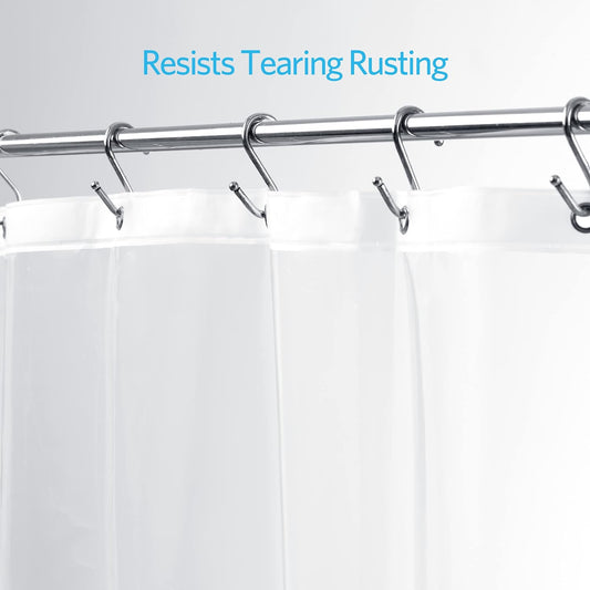 EHZNZIE Clear Shower Curtain Liner Light Weight PEVA, Shower Liner 72x72 Inches, Waterproof, No Chemical Smell with 12 Rust Proof Metal Grommets Holes for Bathroom Shower Curtain