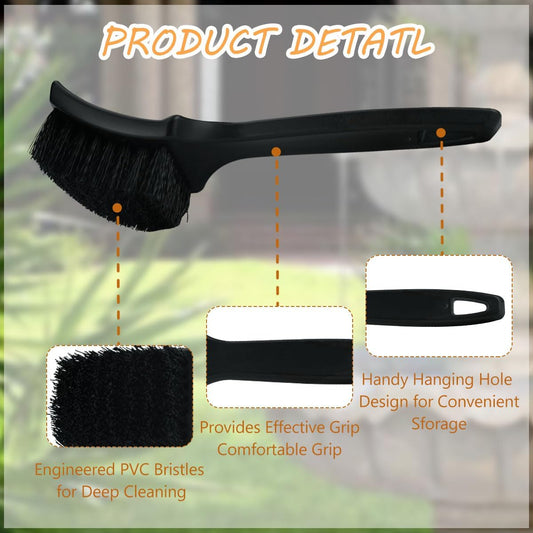 2 Pieces Brush for Bird Baths Bathtub Cleaning Brush Hummingbird Feeder Hard Bristle Utility for Birds Cage Black