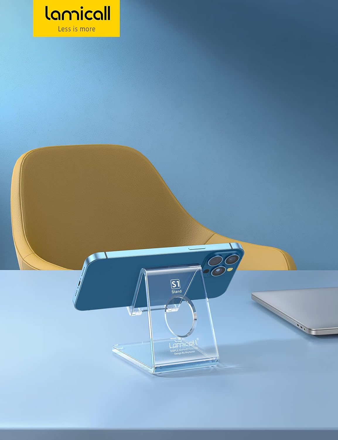 Lamicall Cell Phone Stand, Desk Accessories - Clear Office Cell Phone