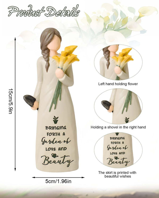 Gardening Gifts for Women, Garden Gifts for Mom, Sisters, Friends, Calla Lily Gift for Gardeners, New Home Gift Ideas, Unique Sculpted Hand-Painted Figurine